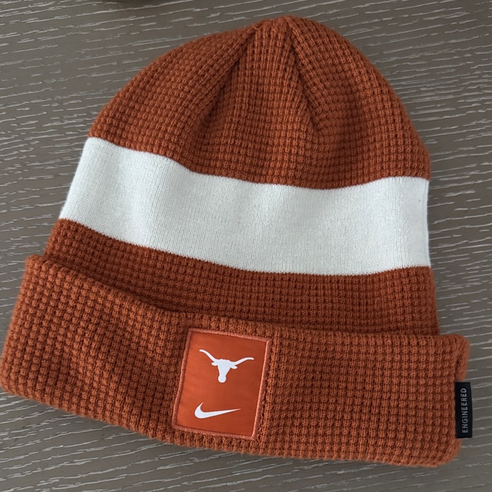 Nike burnt orange and white Texas Longhorns knit beanie